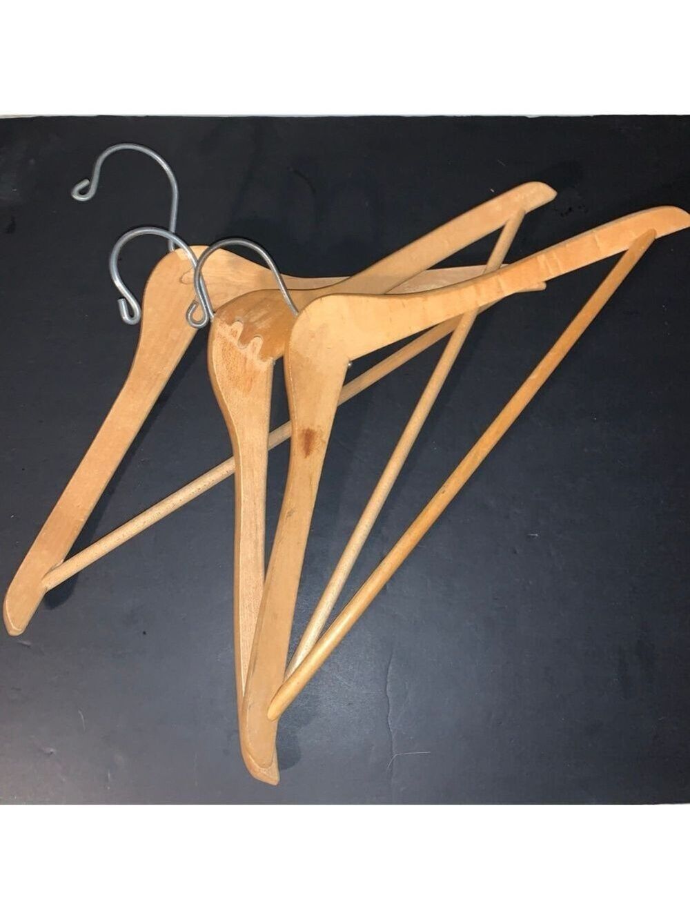 Unbranded Wood Closet Hangers with Metal Hooks One Size Brown Silver